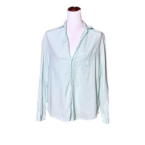 Frank & Eileen The Eileen Cotton Button Down Long Sleeve Shirt M Teal Green
